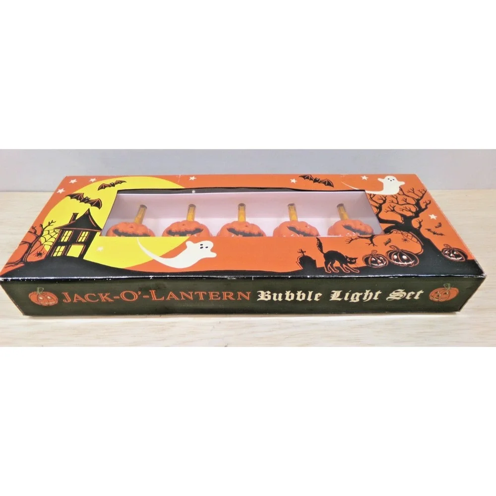 Kurt Adler Vermont Country Store Halloween Jack O Lantern Light Set NIB